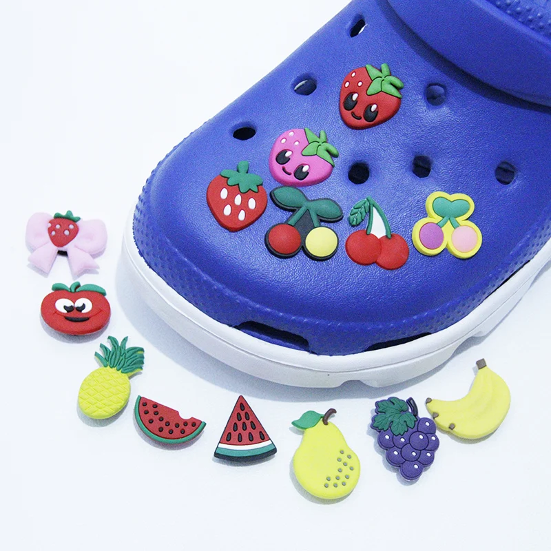 

Single Sell A Lovely Strawberry Banana Watermelon PVC Shoe Accessories, Shoe Buckle Accessories Croc JIBZ