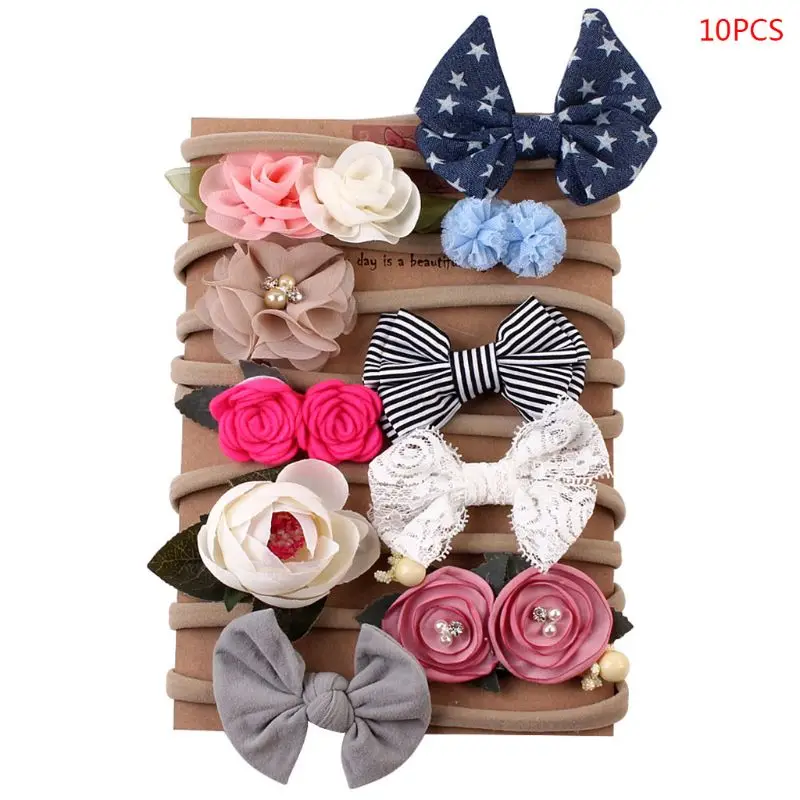 

10 Pcs Kids Headband with Bow Toddler Hairbands Accessories Photograph Props Q81A