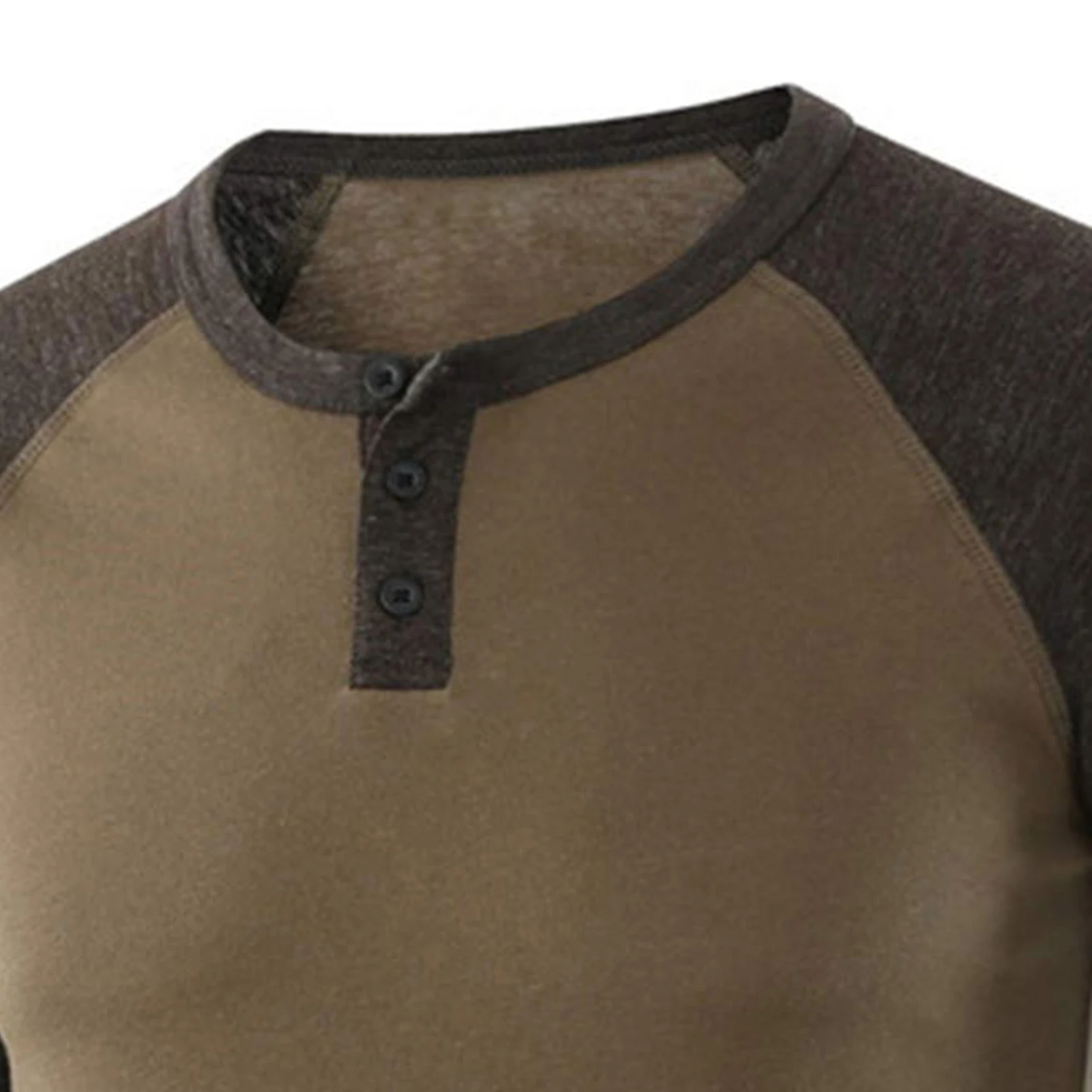 Casual Men Pullover Sweatshirt Autumn O Neck Long Raglan Sleeve Color Block Buttons Hoodie Tops Men's Clothing Футболка