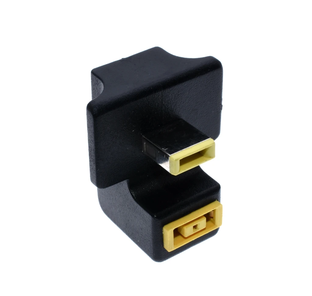 

1x 180 Degree Angled Rectangle Port Male to Female Extension Charger Adapter For Lenovo ThinkPad