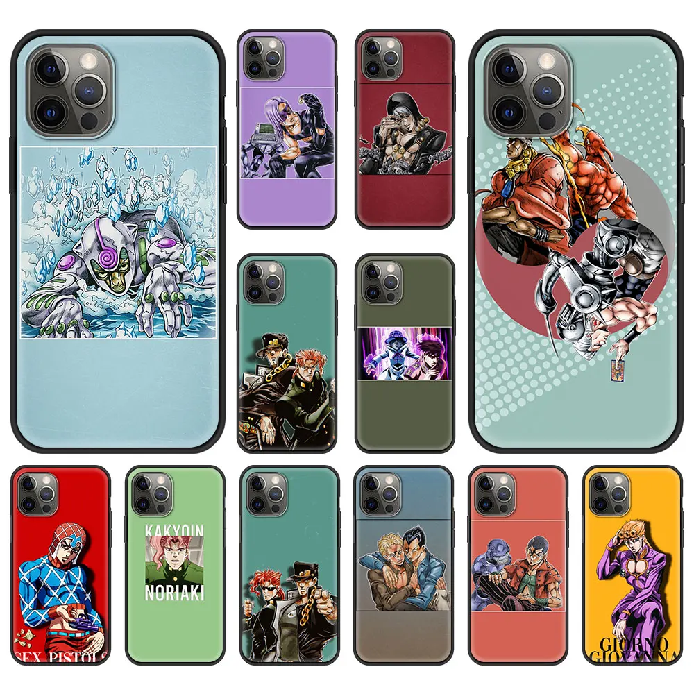 

Anime JoJos Bizarre Adventure Case for iPhone 13 11 12 Pro Max Phone Cover for iPhone 7 8 Plus SE2020 X XR XS Luxury Back Shell
