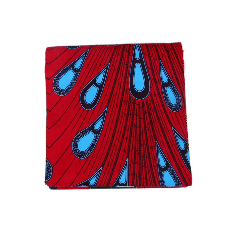 Африканская восковая ткань с красными перьями для платья 100% хлопок Гана Анкара