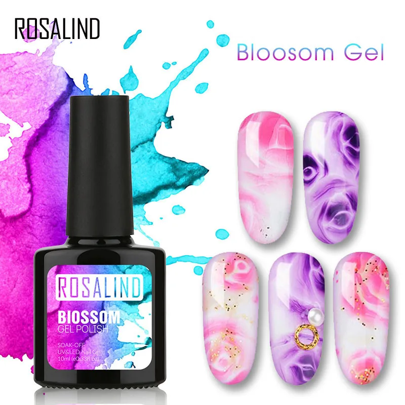 ROSALIND Гель-лак для ногтей 10 мл гель для ногтей Bloosom полуперманентное верхнее покрытие УФ лампа Гель-лак для ногтей для маникюра гибридные Лаки