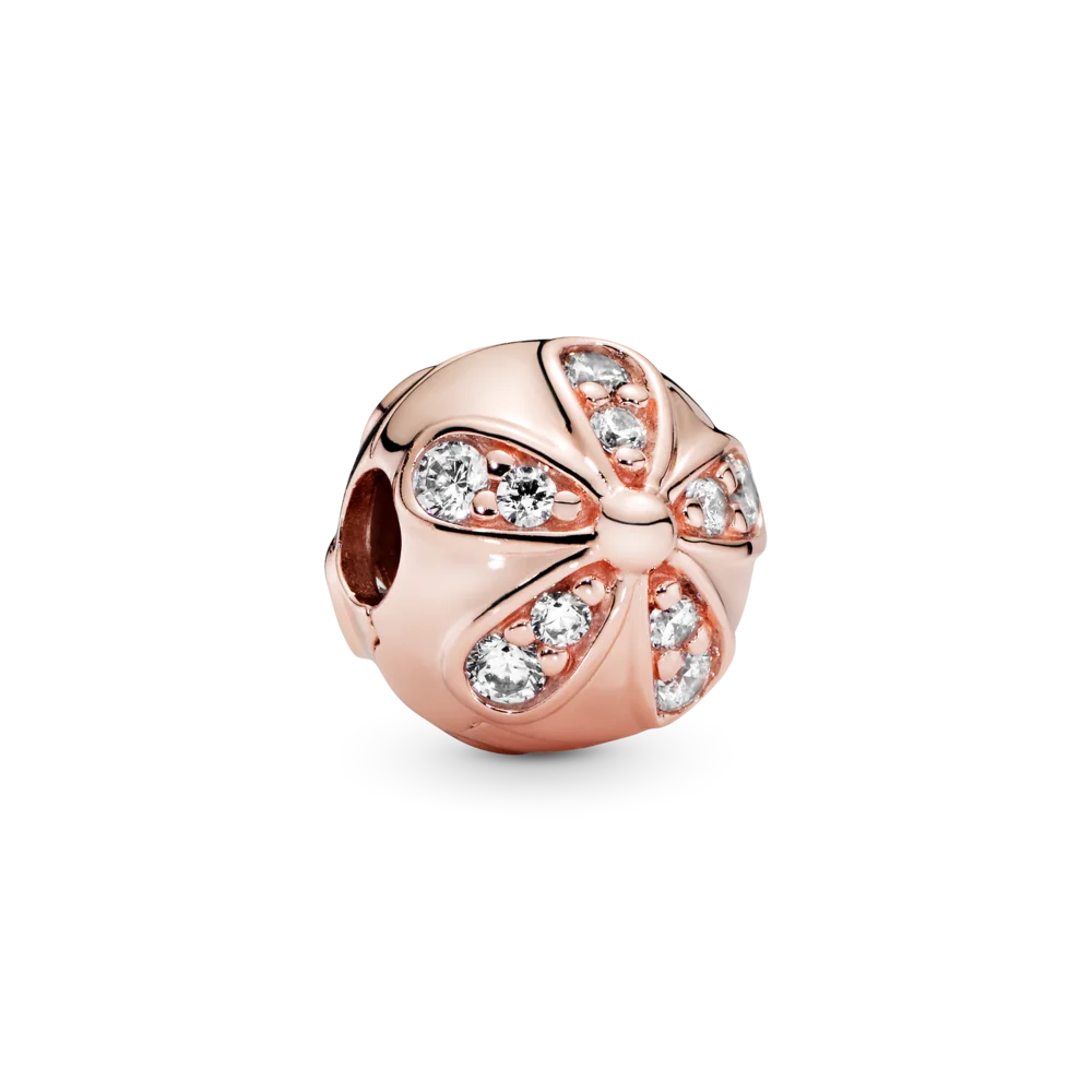 

FORVIONA Rose Gold Round shape Five Petal Flower Charms Bead Jewelry Making Fit Snake Chain Bracelet & Bangle For Women Gift