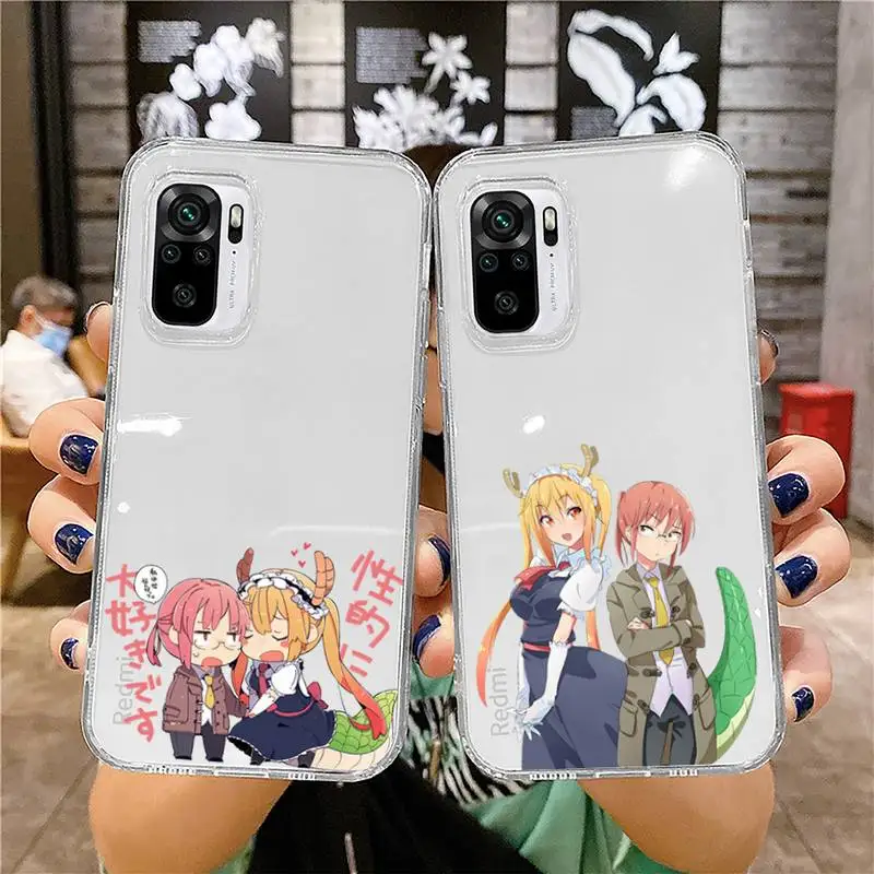 

Kobayashi-San Chi No Maid Dragon Phone Case For Xiaomi 11 Redmi Note 10 9 8 7 pro lite T A S 10T 9A 9S 8T Pro 4G Clear Case