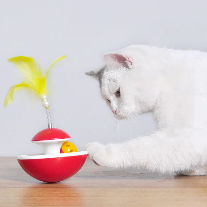 

Cat Tumbler Rolling Scratching Ball Pet Cat Toys Pet Products Cat Entertainment Toys Interactive Feather Ball Toy Cat Toys