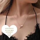 Модное простое ожерелье с 26 инициальными буквами и сердцем, крошечное изящное колье с одним именем, парная дружба, цепочка-чокер до ключиц, ювелирные изделия