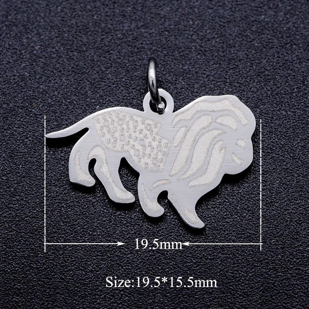 5 шт./лот 316L нержавеющая сталь Выгравированный Лев DIY Шарм кулон оптовая продажа