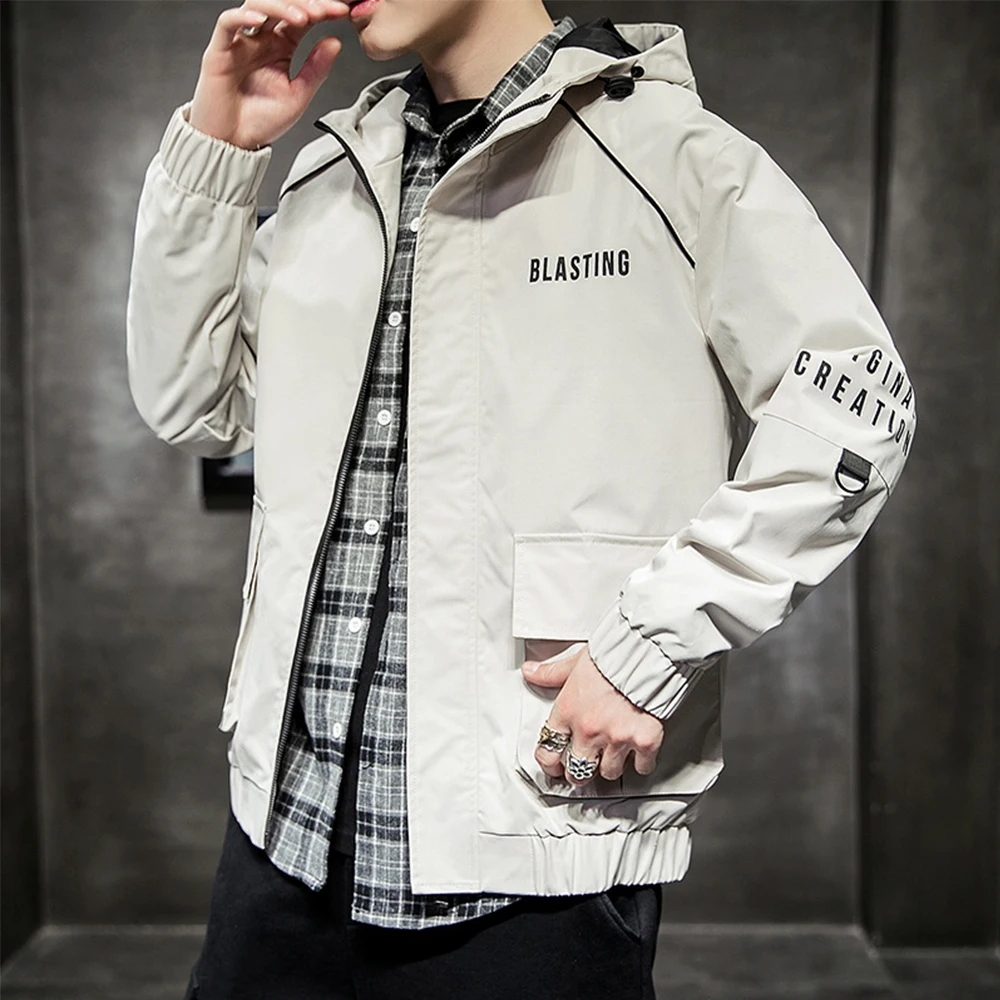 

2019 Man Trend Street Wear Outwear Hoodies Jacket Coat Loose Zipper Spring Autumn New Design Coat Man Jacket Hoody