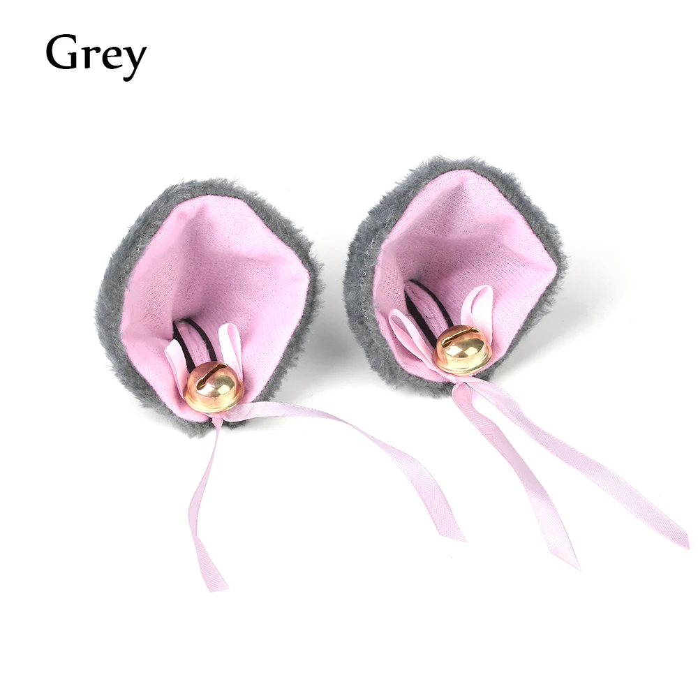 2-grey 1 пара, косплей, вечерние, плюшевые, с кошачьими ушками, на клипсах, длинные меховые уши, костюм, заколка для волос, на Хэллоуин, вечерние, Мультяшные заколки для волос - Цвет: 2-grey