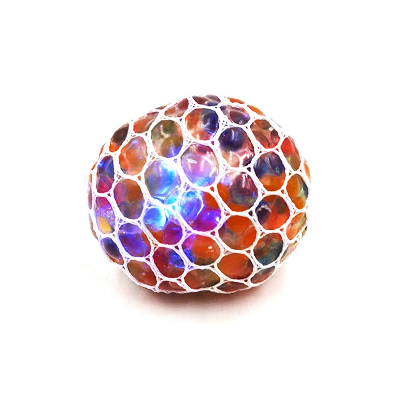 

Shining Stress Relief Ball Squeezing Soft Rubber Various Color Blue Red Light 2.5 Inch For Kid and Adult H88F
