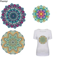 mandalas clothing thermoadhesive patches stickers iron on patches heat transfer sticker applique watercolor patches for clothes