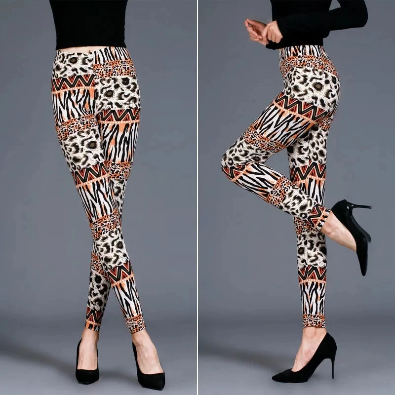 

Ladies daily basic leggings casual summer clothing seamless legging women Slimming All-match sexy leopard leggings