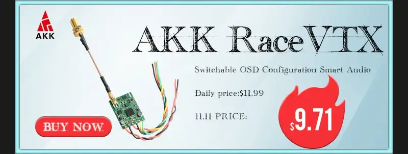 AKK FPV TS5828L 5,8G 600MW 40Ch мини av-передатчик для FPV мультикоптера