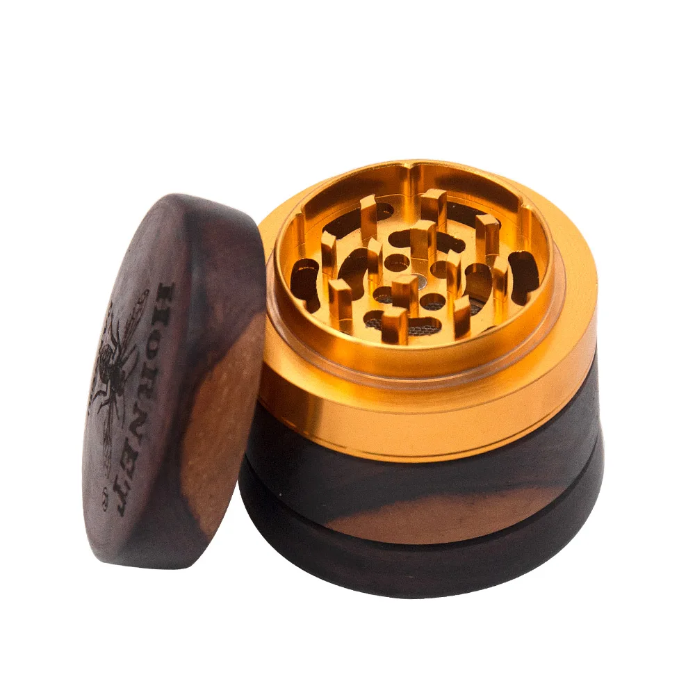 HORNET EbonyHandmade Tobacco Herb Grinder 60 мм 4 слоя алюминия травяной Дым с острыми алмазными