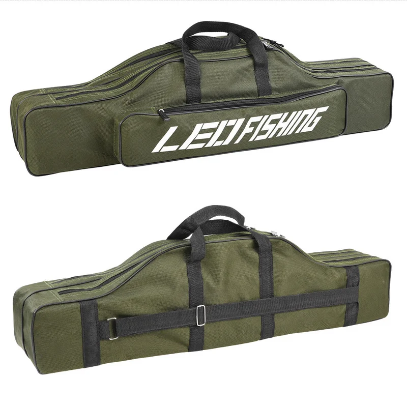 

2 Layer 80CM Fishing Bag Multifunctional Fishing Rod Reel Lure Pole Storage Bag Case Fishing Gear Tackle Pesca
