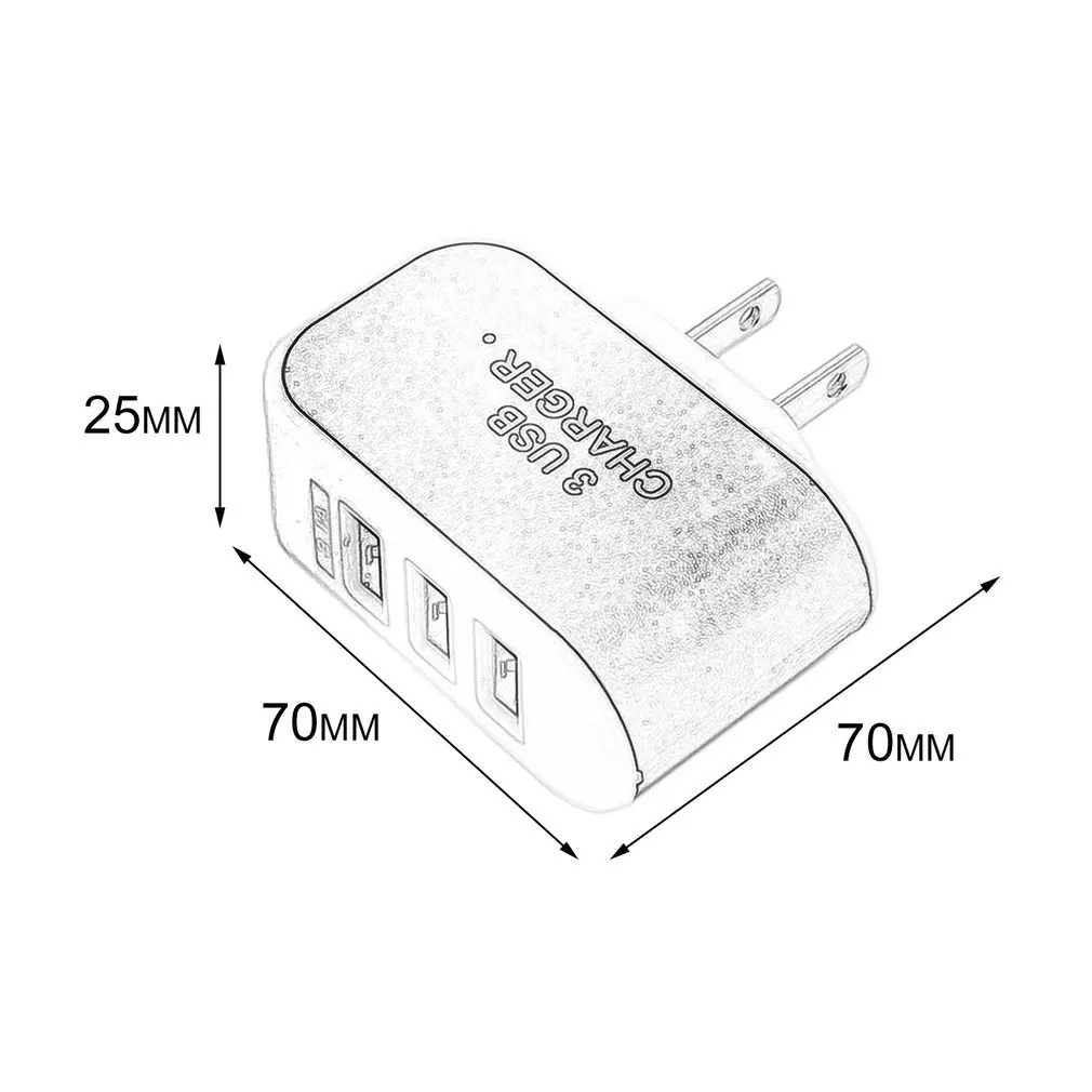 

Universal Candy Color 3USB Charger Travel Wall Charger Adapter Smart Mobile Phone Power Supply Charger for Tablets
