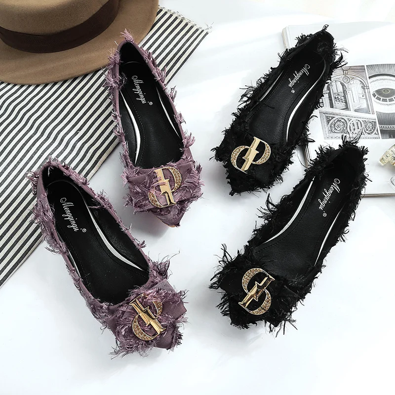 2019 Осень Новые Роскошные женские дизайнерские Стразы балетки на плоской подошве