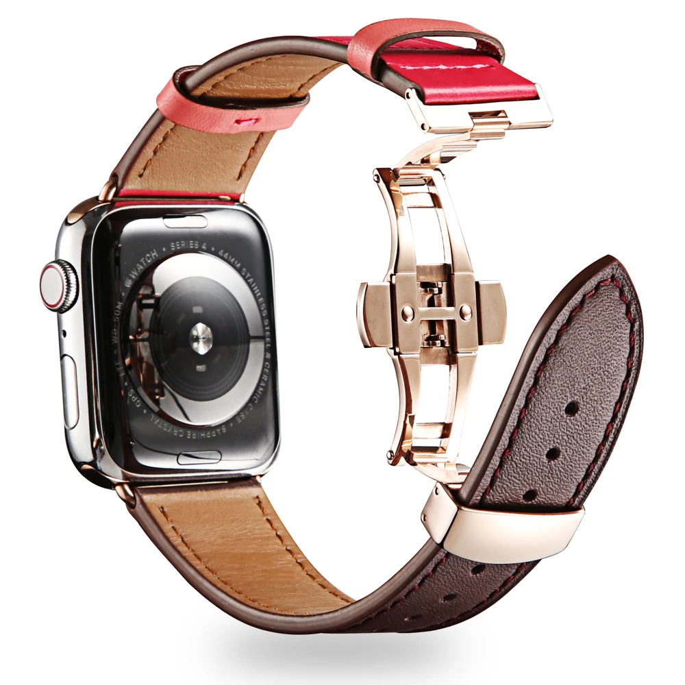 Кожаный ремешок Geniune для Apple Watch Series 5 4 band 44 40 мм iwatch watch series 3 42 38 браслет Ремешки