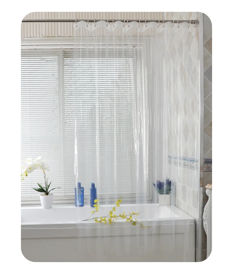 Высококачественная прозрачная Водонепроницаемая Шторки для ванной с защитой от