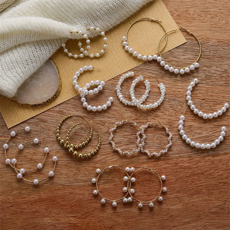 

VKME Half round Pearl Earrings 2020 brincos earrings set for women earrign Girls Jewellery Party New gifts