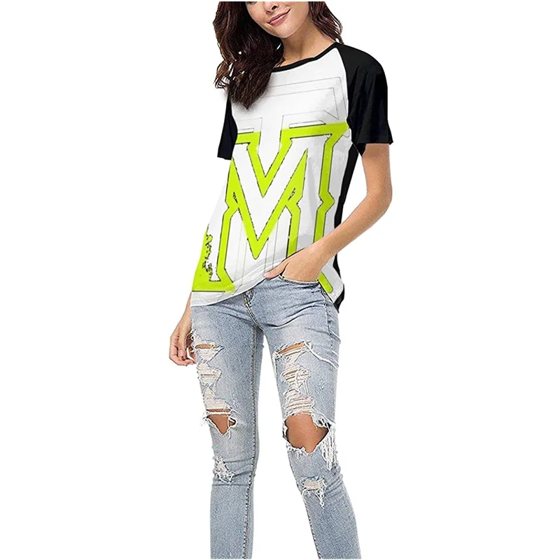

The People's Women's Music Print Baseball Round Neck T-Shirt Short Sleeves Tshirts retro t shirt harajuku