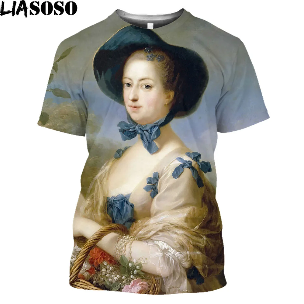 

Vintage Madame de Pompadour 3D Printed T Shirt Men Retro Napoleone Rococo Style Shirt France Lady Francois Boucher Painting Tops