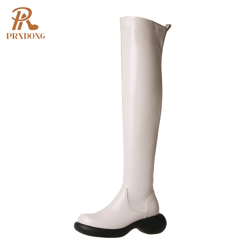 

Fashion Side Zipper Thigh High Stretch Boots Strange Style High Heels Fall Winter Over-the-Knee Casual Concise Party Women Shoes