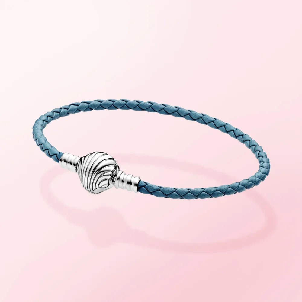 Серебряный Синий браслет 925 серебряные очаровательные ювелирные изделия пряжка