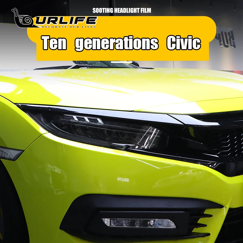 Front Headlamp Car Styling Sticker For Honda civic 10th Fc1 2016 to 2021 TPU Smoked Black Headlights Protector Film accessories Front Headlamp Car Styling Sticker For Honda civic 10th Fc1 2016 to 2021 TPU Smoked Black Headlights Protector Film accessories