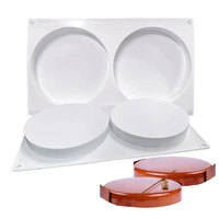 2 holes round silicone cake decorating molds for baking flat cylinder mould dessert mousse pastry pan bakeware mold