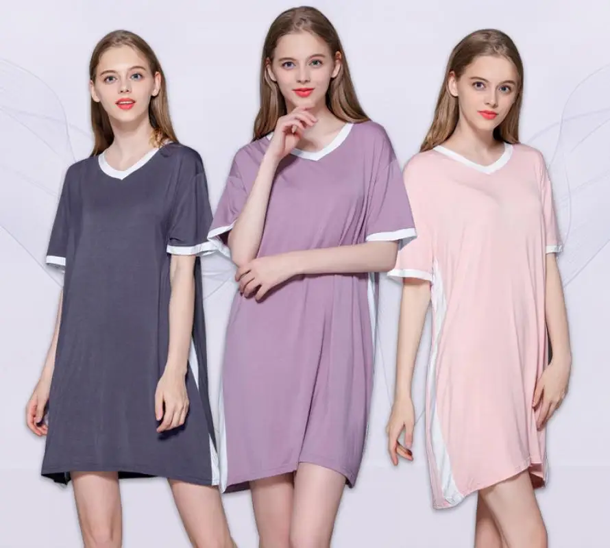 

Summer Plus Size Womens Dress 2019 Fashion Ladies Outwear Street Solid Dress Summer Contract Color Loose Vestidos Femme Dress