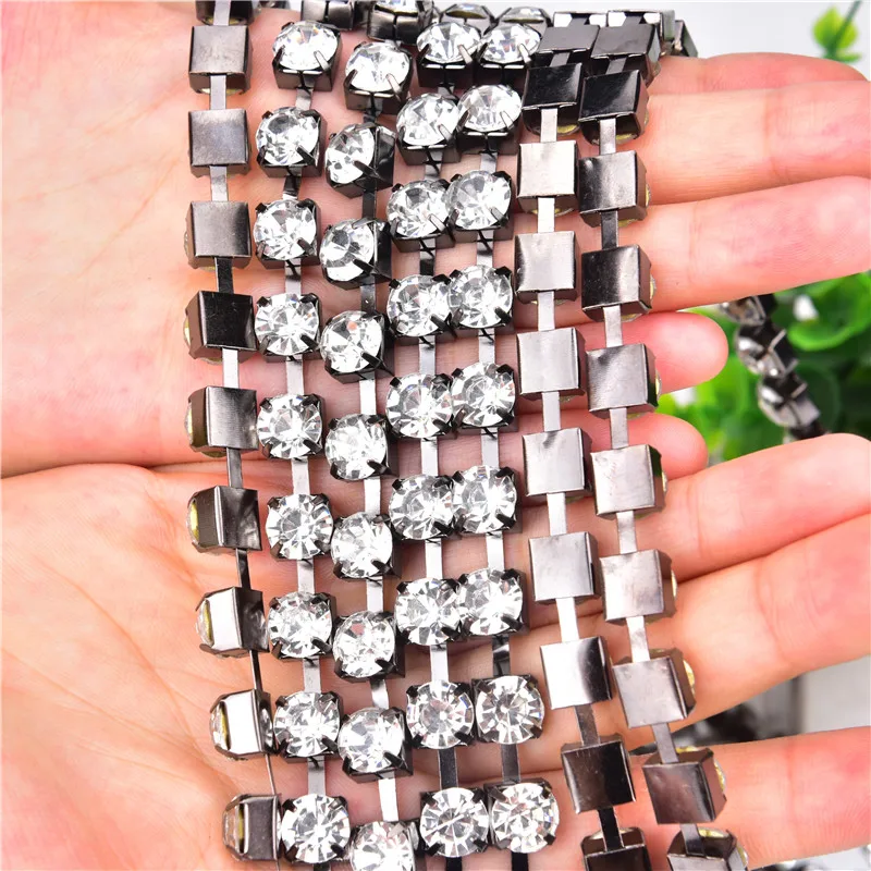 Цепочка с прозрачными кристаллами размер 38(8 мм) 5 ярдов/партия | Дом и сад