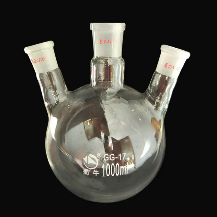 

Колба стеклянная с круглым дном и тремя отверстиями, 1000 мл