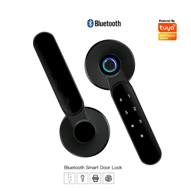 

Electronic Fingerprint Door Lock Biometric Lock Digital Smart Lock Bluetooth TUYA APP Password IC Card Unlock For Home Security
