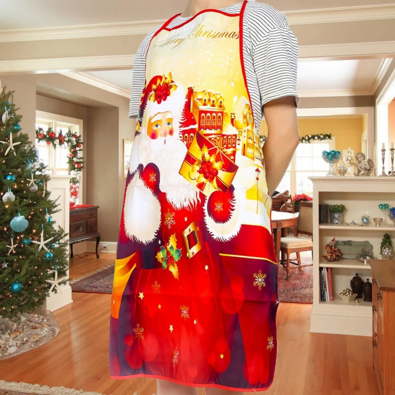 

Christmas Cloth Printed Snowman Christmas Apron Christmas Party Atmosphere Decor