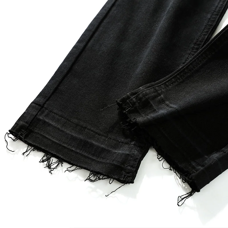 LEIJIJEANS новинка большие размеры женские черные джинсовые брюки с высокой талией
