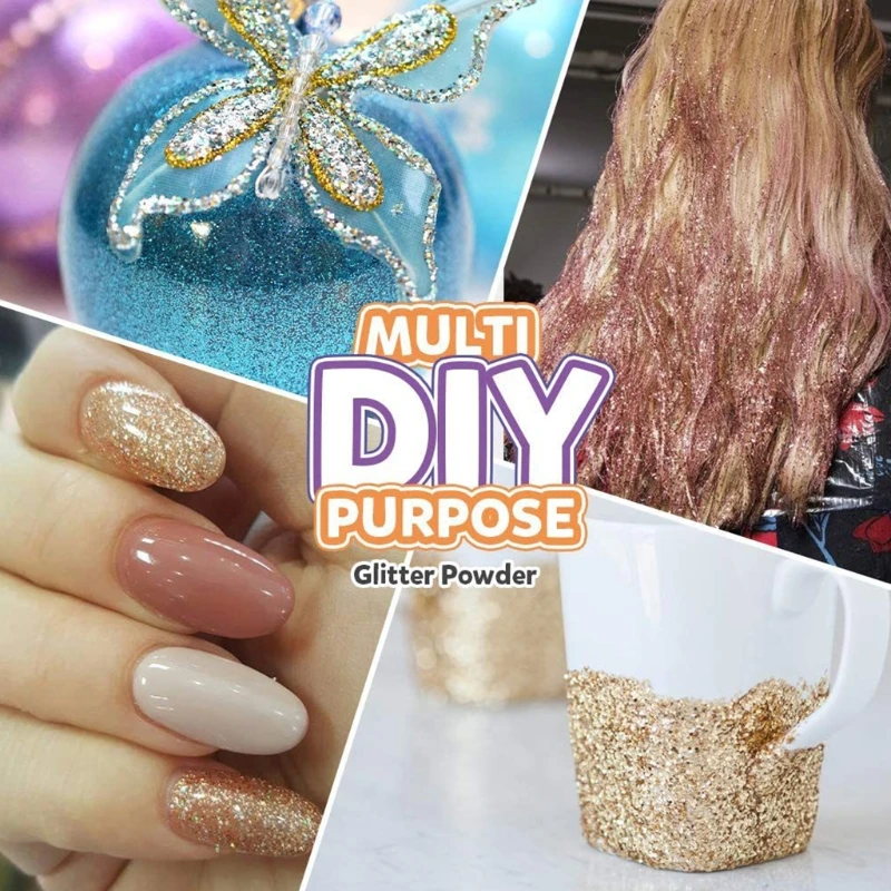 

16 Colors Glitter Powder Sequins Holographic Chunky Glitter Sequins for Resin Crafts Filler Nail Art Decor