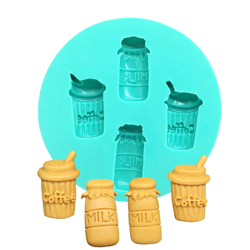 

Milk Coffee Silicone Sugarcraft Mold Resin Tools Cupcake Baking Mould Fondant Cake Decorating Tools