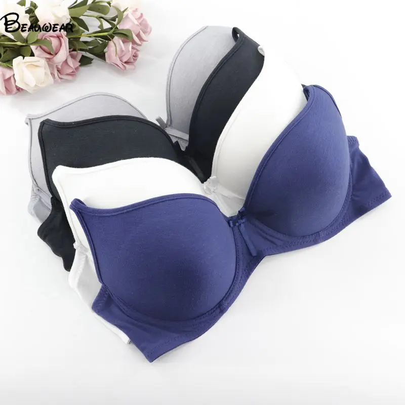 Женское Бесшовное нижнее белье Beauwear хлопковый бюстгальтер размера плюс с