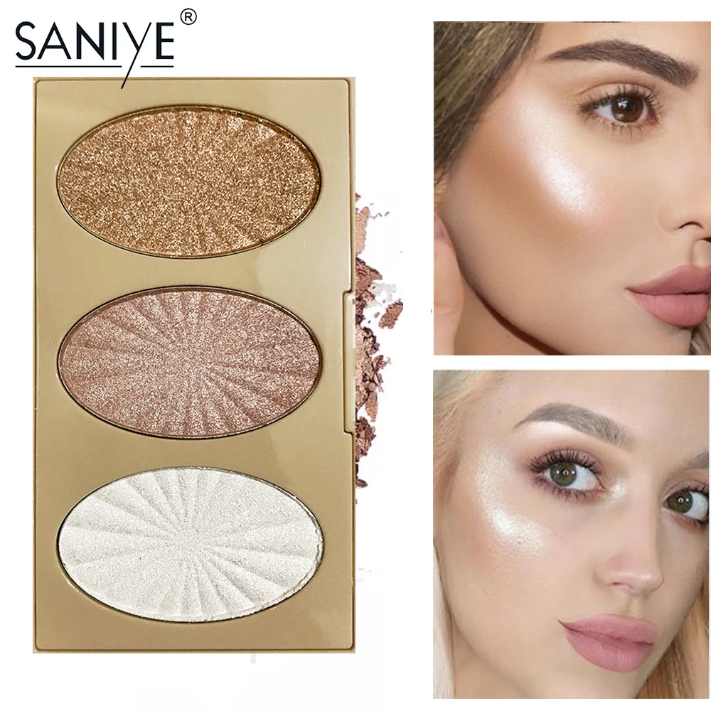 SANIYE Shimmer Хайлайтер для макияжа Палитра блестящий порошок макияж лица идеальный