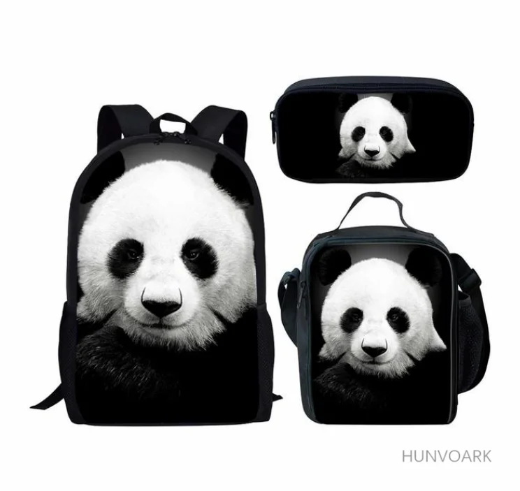 С изображением милой панды 3D узор милые школьные ранцы для мальчиков Одежда