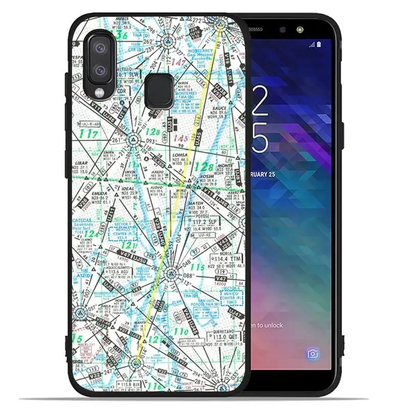 

Aviation Chart Black TPU Soft Phone Case for Huawei P 9 10 lite 20 30 lite 40 mate 20X 30 40 pro PSmart2019