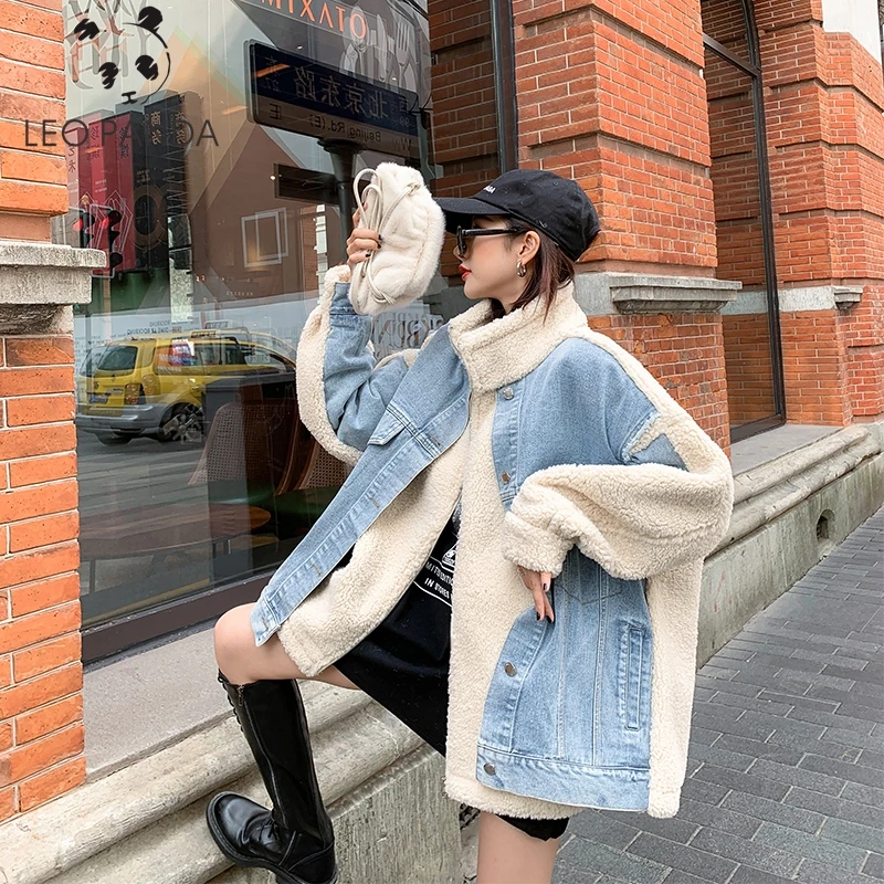 Новинка 2019 джинсовая куртка для женщин зимнее индивидуальное теплое пальто в