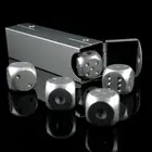 5 шт.компл. металлические игровые кости алюминиевый сплав для покера серебристого цвета твердые кости домино 6-сторонние кости для покера вечеринки развлекательные инструменты