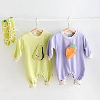 2022 autumn new baby cartoon romper newborn long sleeve jumpsuit cotton boys and girls toddler clothes 0 24m