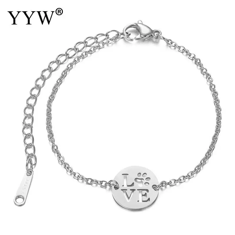 Женский браслет из нержавеющей стали Круглый Овальный расширитель цепочка полые