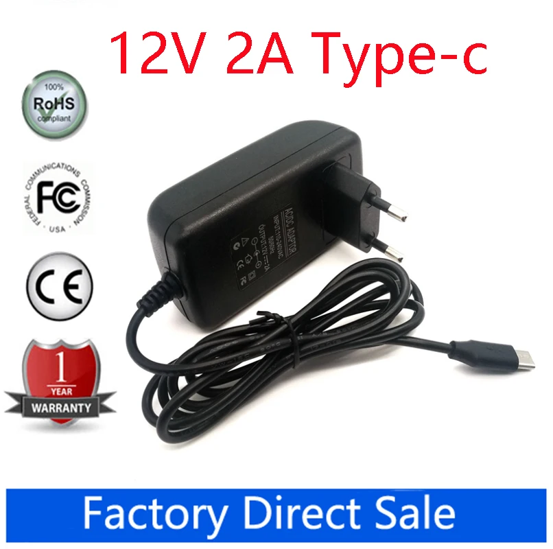 12V 2A Type-c Wall Charger For CHUWI Hi13 Apollo Lapbook Pro 14" SurBook Mini Surbook12.3 inch For Cube MIX Plus Teclast F5  F5r