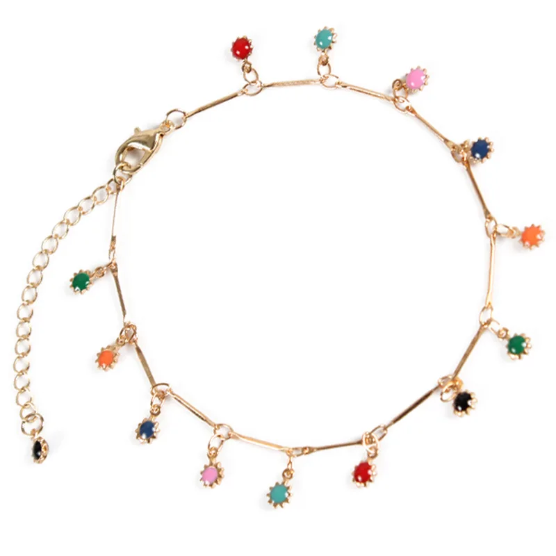 Простой Подсолнух ручной работы Footchain ножные браслеты богемный кулон на пляж