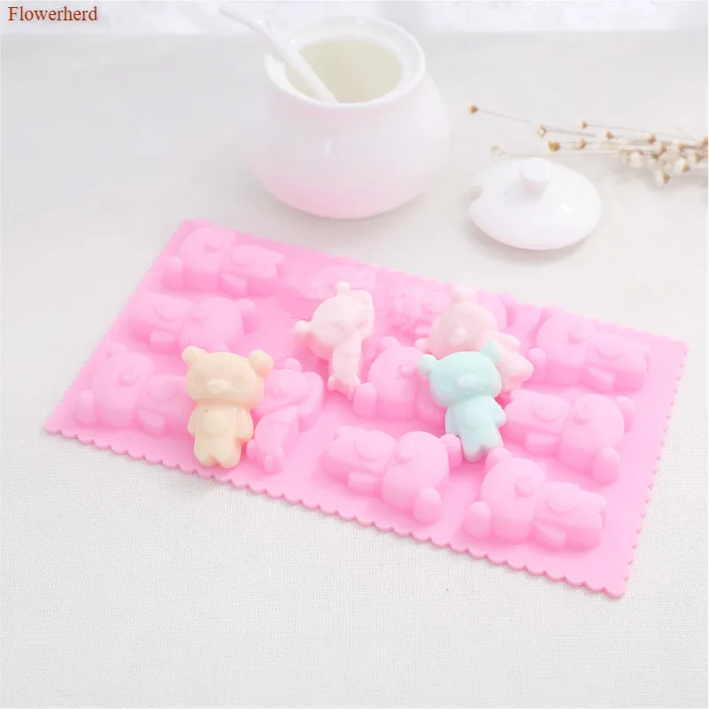 Силиконовая форма для выпечки DIY 11 полостей плюшевый мишка мультяшная